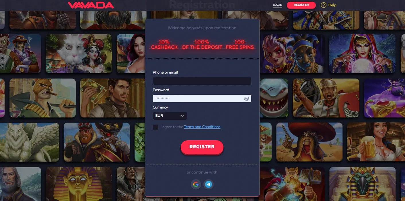 Vavada Casino registreerimine ja sisselogimine